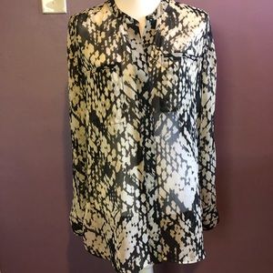 VINCE Print Blouse Silk Sz 6